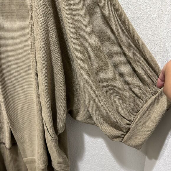 Free People Beach Ribbed Slouchy Oversized Open Front Cardigan Tan Size XS - Picture 3 of 9